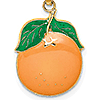 14k Yellow Gold 3/4in Peach Enamel Pendant