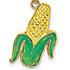 14k Yellow Gold 5/8in Ear of Corn Enamel Pendant