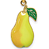 14k Yellow Gold 3/4in Pear Pendant with Enamel