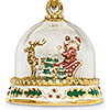 14k Yellow Gold 3-D Santa Snow Globe Pendant