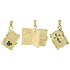 14kt Yellow Gold Irish Prayer Book Pendant 1/2in