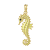 14k Yellow Gold Seahorse Pendant with Yellow Enamel 7/8in