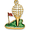 14k Yellow Gold Enamel Golf Ball Pendant 