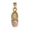14k Yellow Gold Baby Girl Pink Shoe Pendant