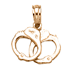 14k Yellow Gold Small Handcuffs Pendant