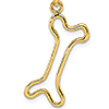 14k Yellow Gold Dog Bone Pendant 1in