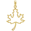 14k Yellow Gold 1in Cut-out Maple Leaf Pendant