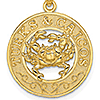 14k Yellow Gold Turks and Caicos Pendant with Crab 3/4in