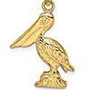 14kt Yellow Gold 5/8in 3-D Pelican Pendant
