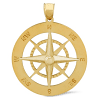 Nautical Compass Pendant 1 1/4in 14kt Yellow Gold