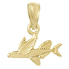 14k Yellow Gold Flying Fish Pendant