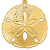 14kt Yellow Gold 1 3/8in Large Sand Dollar Pendant