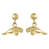 14k Yellow Gold Manatee Dangle Earrings
