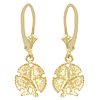 14k Yellow Gold Sand Dollar Leverback Earrings