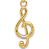 14k Yellow Gold 3/4in Treble Clef Pendant