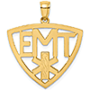 14k Yellow Gold 1in EMT Logo Pendant