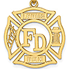 14k Yellow Gold Ladies Auxiliary Fire Dept Pendant