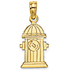 14k Yellow Gold 5/8in Fire Hydrant Pendant