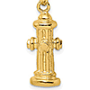 14k Yellow Gold 1in Fire Hydrant Pendant