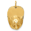 14k Yellow Gold 3/4in 3-D Firefighter Helmet Pendant