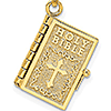 14kt Yellow Gold Holy Bible Book Pendant