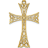 14kt Yellow Gold 1in Open Celtic Cross Pendant