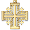 14kt Yellow Gold 7/8in Fancy Jerusalem Cross Pendant 