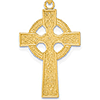 14kt Yellow Gold 7/8in Celtic Cross Eternity Circle Pendant