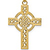 14kt Yellow Gold 7/8in Celtic Cut-out Cross Pendant
