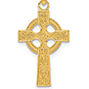 14k Yellow Gold 3/4in Celtic Cross Pendant