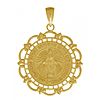 14kt Yellow Gold 7/8in Fancy Polished Miraculous Medal