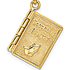 14k Yellow Gold Serenity Prayer Book Pendant