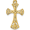 14k Yellow Gold Crucifix Pendant with Rounded Tips 1in