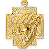 14kt Yellow Gold 5/8in Jesus Head Pendant