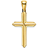 14k Yellow Gold Stick Cross Pendant with Frame 1in