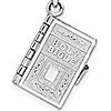 Sterling Silver Moveable Holy Bible Book Pendant