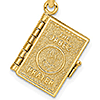 Prayer of Jabez Book Pendant 14kt Yellow Gold