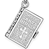 Spanish Bible Book Pendant Sterling Silver