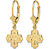 14kt Yellow Gold 4-Way Cross Leverback Earrings