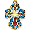 14kt Yellow Gold Enamel Passion Cross Pendant
