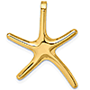 14kt Yellow Gold Large Starfish Pendant 1in