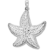 Sterling Silver 1 1/4in Large Starfish Pendant