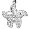 Sterling Silver 3/4in Pinwheel Starfish Pendant