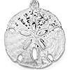 Sterling Silver 3/4in Sand Dollar Pendant