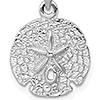 Sterling Silver 1/2in Textured Sand Dollar Pendant