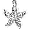 Sterling Silver 7/8in Beaded Starfish Pendant