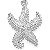 Sterling Silver 3/4in Beaded Curly Starfish Pendant