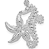 Sterling Silver Small Starfish and Seahorse Pendant