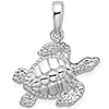 Sterling Silver Small Sea Turtle Pendant
