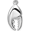 Sterling Silver Lobster Claw Pendant 3/4in